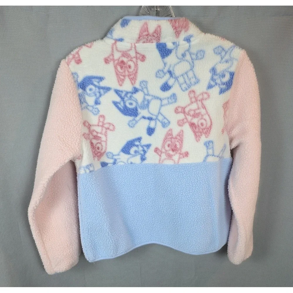 Youth Bluey Size XL Cozy 1/2 Zip‎ Pink Blue Fleece Excellent Condition